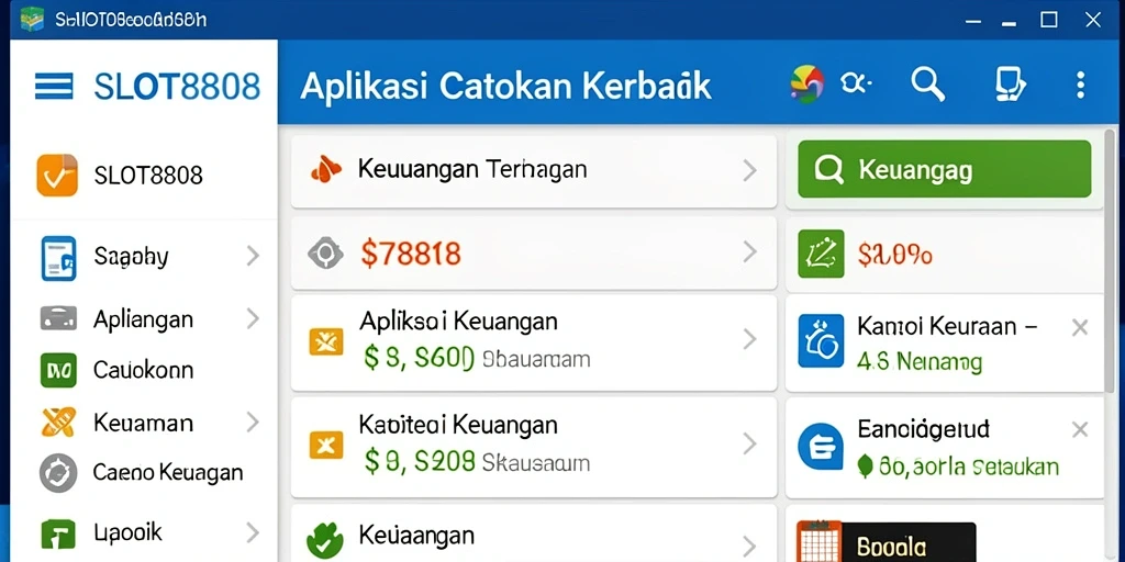 Antarmuka SLOT8808 yang sederhana untuk Catatan Keuangan.