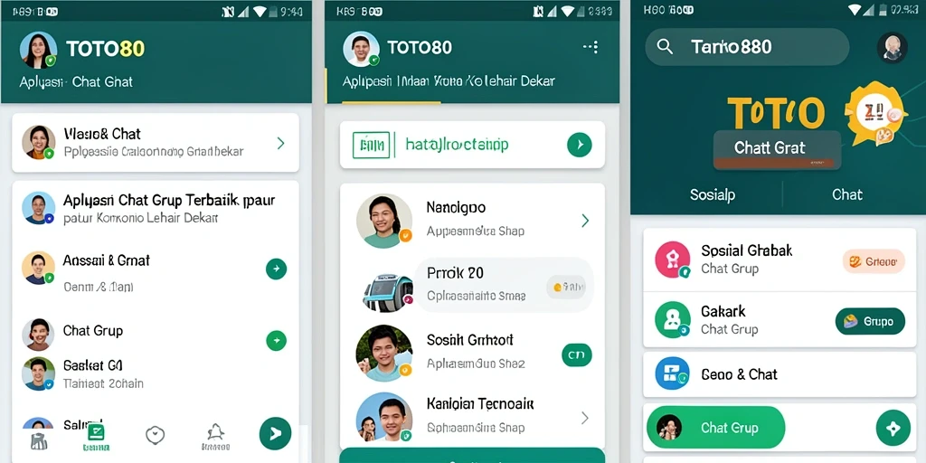 Antarmuka aplikasi TOTO80 menampilkan fitur grup chatting yang menarik.