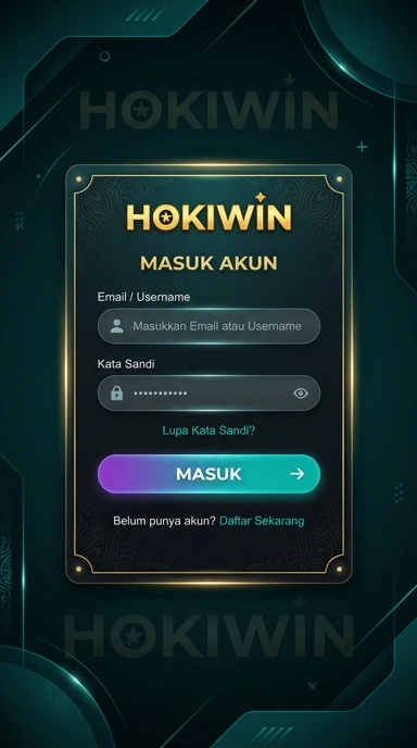 Tampilan halaman login hokiwin